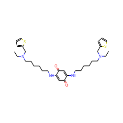 CCN(CCCCCCNC1=CC(=O)C(NCCCCCCN(CC)Cc2cccs2)=CC1=O)Cc1cccs1 ZINC000101149227