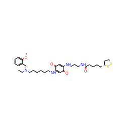 CCN(CCCCCCNC1=CC(=O)C(NCCCNC(=O)CCCC[C@@H]2CCSS2)=CC1=O)Cc1ccccc1OC ZINC000101284239