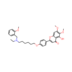 CCN(CCCCCCOc1ccc(-c2cc(=O)c3c(O)c(OC)c(OC)cc3o2)cc1)Cc1ccccc1OC ZINC000473116485