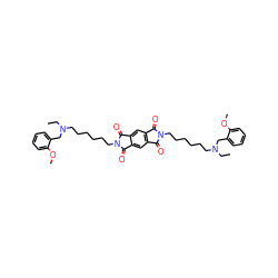 CCN(CCCCCCn1c(=O)c2cc3c(=O)n(CCCCCCN(CC)Cc4ccccc4OC)c(=O)c3cc2c1=O)Cc1ccccc1OC ZINC000049898735