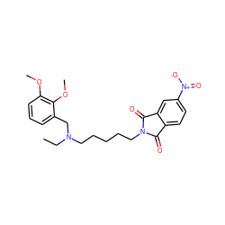 CCN(CCCCCN1C(=O)c2ccc([N+](=O)[O-])cc2C1=O)Cc1cccc(OC)c1OC ZINC000001551097