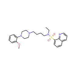 CCN(CCCCN1CCN(c2ccccc2OC)CC1)S(=O)(=O)c1cccc2cccnc12 ZINC000073169515