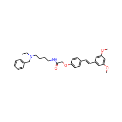 CCN(CCCCNC(=O)COc1ccc(/C=C/c2cc(OC)cc(OC)c2)cc1)Cc1ccccc1 ZINC000653739163