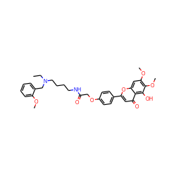 CCN(CCCCNC(=O)COc1ccc(-c2cc(=O)c3c(O)c(OC)c(OC)cc3o2)cc1)Cc1ccccc1OC ZINC001772643460