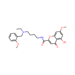 CCN(CCCCNC(=O)c1cc(=O)c2c(O)cc(OC)cc2o1)Cc1ccccc1OC ZINC000299860120