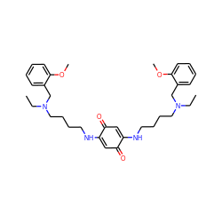 CCN(CCCCNC1=CC(=O)C(NCCCCN(CC)Cc2ccccc2OC)=CC1=O)Cc1ccccc1OC ZINC000101149199