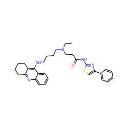 CCN(CCCCNc1c2c(nc3ccccc13)CCCC2)CCC(=O)Nc1nc(-c2ccccc2)cs1 ZINC000095572073