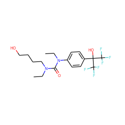 CCN(CCCCO)C(=O)N(CC)c1ccc(C(O)(C(F)(F)F)C(F)(F)F)cc1 ZINC000013682608