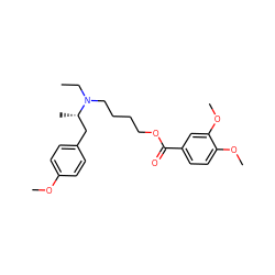 CCN(CCCCOC(=O)c1ccc(OC)c(OC)c1)[C@@H](C)Cc1ccc(OC)cc1 ZINC000003831024