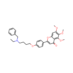 CCN(CCCCOc1ccc(-c2cc(=O)c3c(OC)c(OC)c(OC)cc3o2)cc1)Cc1ccccc1 ZINC000473114004