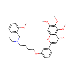 CCN(CCCCOc1cccc(-c2cc(=O)c3c(OC)c(OC)c(OC)cc3o2)c1)Cc1ccccc1OC ZINC000473112318