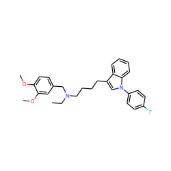 CCN(CCCCc1cn(-c2ccc(F)cc2)c2ccccc12)Cc1ccc(OC)c(OC)c1 ZINC000299838614