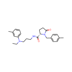 CCN(CCCNC(=O)[C@@H]1CCC(=O)N1Cc1ccc(C)cc1)c1cccc(C)c1 ZINC000004056743