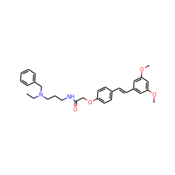 CCN(CCCNC(=O)COc1ccc(/C=C/c2cc(OC)cc(OC)c2)cc1)Cc1ccccc1 ZINC000653737701