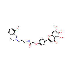 CCN(CCCNC(=O)COc1ccc(-c2cc(=O)c3c(OC)c(OC)c(OC)cc3o2)cc1)Cc1ccccc1OC ZINC001772599892