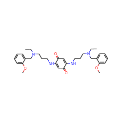 CCN(CCCNC1=CC(=O)C(NCCCN(CC)Cc2ccccc2OC)=CC1=O)Cc1ccccc1OC ZINC000101110554