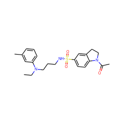 CCN(CCCNS(=O)(=O)c1ccc2c(c1)CCN2C(C)=O)c1cccc(C)c1 ZINC000004903012