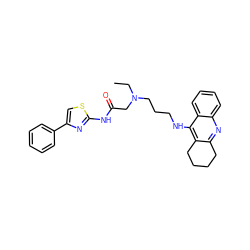 CCN(CCCNc1c2c(nc3ccccc13)CCCC2)CC(=O)Nc1nc(-c2ccccc2)cs1 ZINC000095577894