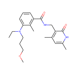 CCN(CCCOC)c1cccc(C(=O)NCc2c(C)cc(C)[nH]c2=O)c1C ZINC000205526513