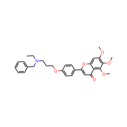 CCN(CCCOc1ccc(-c2cc(=O)c3c(OC)c(OC)c(OC)cc3o2)cc1)Cc1ccccc1 ZINC000473114723