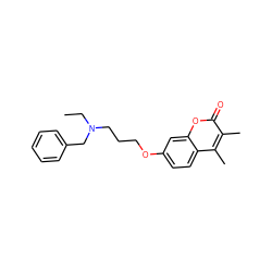 CCN(CCCOc1ccc2c(C)c(C)c(=O)oc2c1)Cc1ccccc1 ZINC000473131307