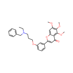 CCN(CCCOc1cccc(-c2cc(=O)c3c(OC)c(OC)c(OC)cc3o2)c1)Cc1ccccc1 ZINC000473113704