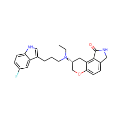 CCN(CCCc1c[nH]c2ccc(F)cc12)[C@H]1COc2ccc3c(c2C1)C(=O)NC3 ZINC000045338605