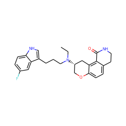 CCN(CCCc1c[nH]c2ccc(F)cc12)[C@H]1COc2ccc3c(c2C1)C(=O)NCC3 ZINC000045348482