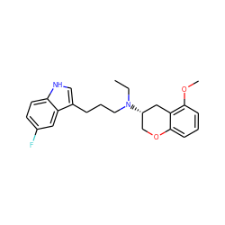 CCN(CCCc1c[nH]c2ccc(F)cc12)[C@H]1COc2cccc(OC)c2C1 ZINC000034801023