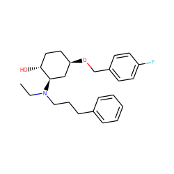 CCN(CCCc1ccccc1)[C@@H]1C[C@H](OCc2ccc(F)cc2)CC[C@H]1O ZINC000473108847