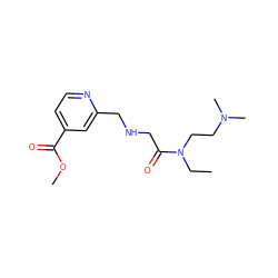 CCN(CCN(C)C)C(=O)CNCc1cc(C(=O)OC)ccn1 ZINC000223563484