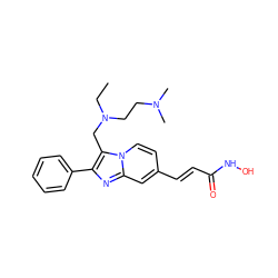 CCN(CCN(C)C)Cc1c(-c2ccccc2)nc2cc(/C=C/C(=O)NO)ccn12 ZINC000136842886