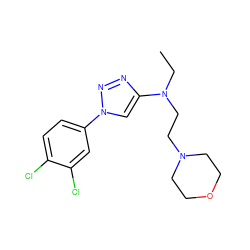 CCN(CCN1CCOCC1)c1cn(-c2ccc(Cl)c(Cl)c2)nn1 ZINC000143092887