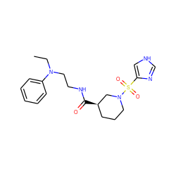 CCN(CCNC(=O)[C@@H]1CCCN(S(=O)(=O)c2c[nH]cn2)C1)c1ccccc1 ZINC000013131704