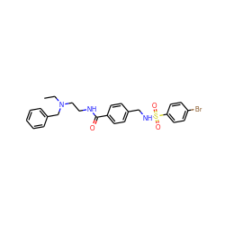 CCN(CCNC(=O)c1ccc(CNS(=O)(=O)c2ccc(Br)cc2)cc1)Cc1ccccc1 ZINC000066129388