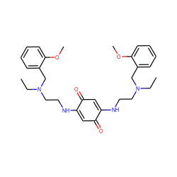 CCN(CCNC1=CC(=O)C(NCCN(CC)Cc2ccccc2OC)=CC1=O)Cc1ccccc1OC ZINC000101110623