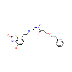 CCN(CCNCCc1ccc(O)c2[nH]c(=O)sc12)C(=O)CCOCCc1ccccc1 ZINC000072109314