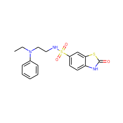 CCN(CCNS(=O)(=O)c1ccc2[nH]c(=O)sc2c1)c1ccccc1 ZINC000004766132