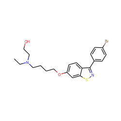 CCN(CCO)CCCCOc1ccc2c(-c3ccc(Br)cc3)nsc2c1 ZINC000034299408