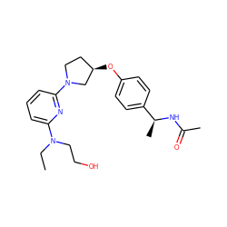 CCN(CCO)c1cccc(N2CC[C@@H](Oc3ccc([C@H](C)NC(C)=O)cc3)C2)n1 ZINC000169709917