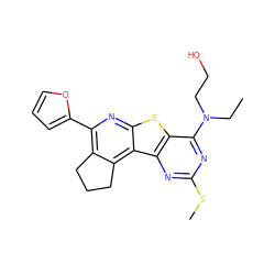 CCN(CCO)c1nc(SC)nc2c1sc1nc(-c3ccco3)c3c(c12)CCC3 ZINC000008666183