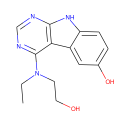 CCN(CCO)c1ncnc2[nH]c3ccc(O)cc3c12 ZINC000221383329