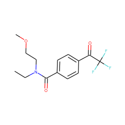 CCN(CCOC)C(=O)c1ccc(C(=O)C(F)(F)F)cc1 ZINC000028880580