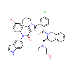 CCN(CCOC)C[C@@H]1Cc2ccccc2CN1C(=O)c1ccc(Cl)cc1-c1cc(C(=O)N(c2ccc(O)cc2)c2ccc3c(ccn3C)c2)c2n1CCCC2 ZINC001772609758