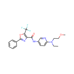 CCN(CCOC)c1ccc(NC(=O)c2nc(-c3ccccc3)oc2C(F)(F)F)cn1 ZINC000073156129