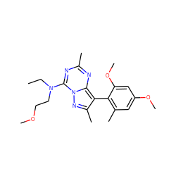 CCN(CCOC)c1nc(C)nc2c(-c3c(C)cc(OC)cc3OC)c(C)nn12 ZINC000040898428