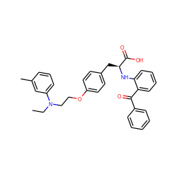 CCN(CCOc1ccc(C[C@H](Nc2ccccc2C(=O)c2ccccc2)C(=O)O)cc1)c1cccc(C)c1 ZINC000013782271