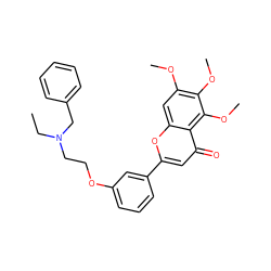 CCN(CCOc1cccc(-c2cc(=O)c3c(OC)c(OC)c(OC)cc3o2)c1)Cc1ccccc1 ZINC000473114657