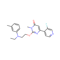 CCN(CCOc1nc(-c2ccncc2F)cc(=O)n1C)c1cccc(C)c1 ZINC000146522974