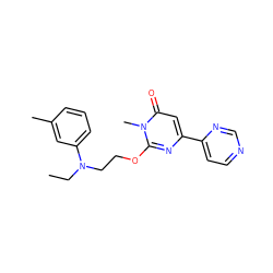 CCN(CCOc1nc(-c2ccncn2)cc(=O)n1C)c1cccc(C)c1 ZINC000146540046